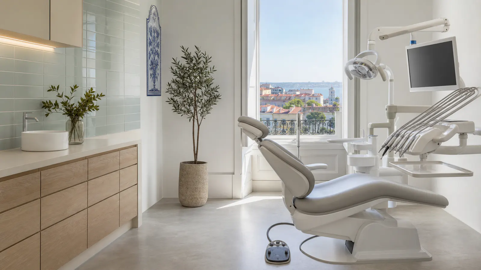 Consultório dentário contemporâneo e luminoso em Lisboa