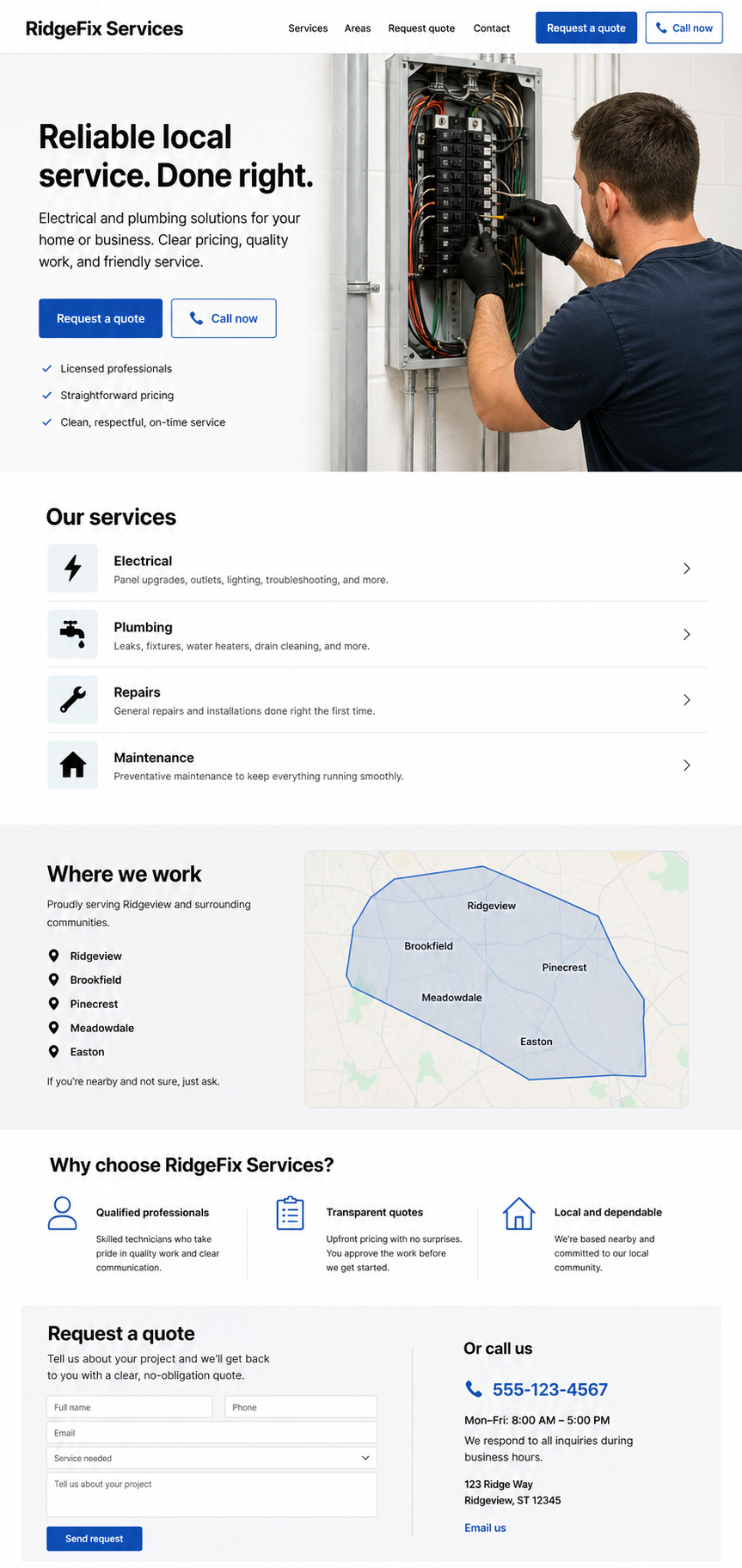 Handwerker / Local Service concept preview