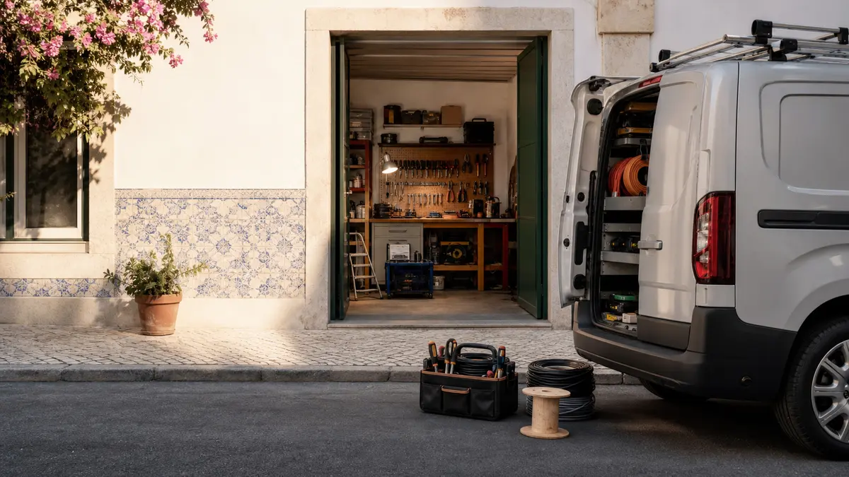 Exemplo visual de serviço técnico local em Portugal