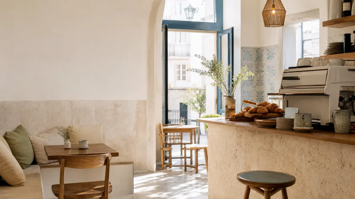 Exemplo visual de restaurante português contemporâneo